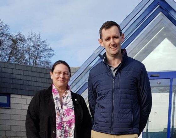 Cecile Jacoby and Stephen Delaney from Q1 Scientific at new Belgium facility