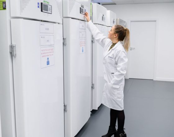 Woman monitoring equipment